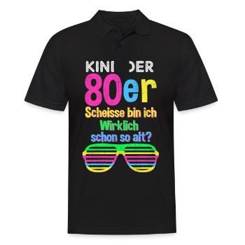 80er Jahre Party Mode lustiger Spruch Geschenk - Männer Poloshirt - Schwarz - Vorne - Kai (181cm)