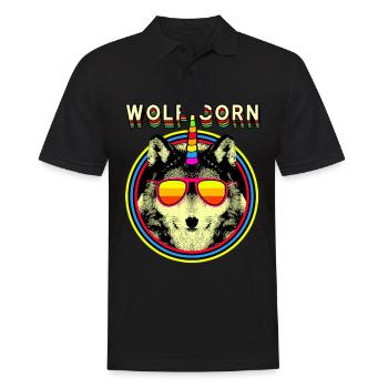 WOLFICORN Wolf Licorne - Polo Homme - noir - Devant - Kai (181cm)
