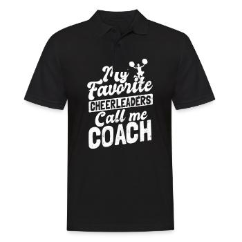 Cheer Coach Mes pom-pom girls préférées Call Me Gift - Polo Homme - noir - Devant - Kai (181cm)