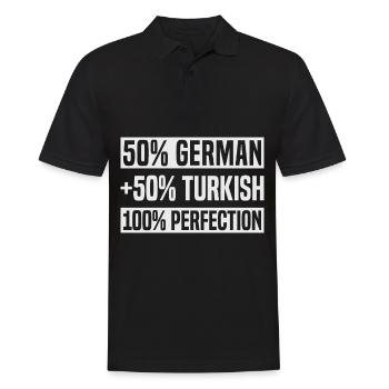 Cadeau de bébé moitié allemand turc Roots Pride - Polo Homme - noir - Devant - Kai (181cm)