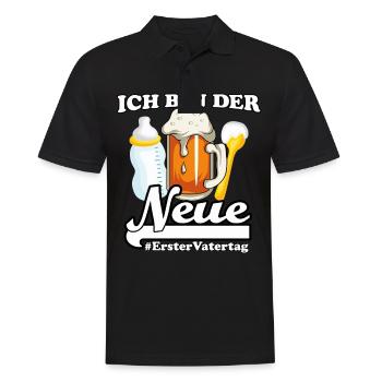 Erster Vatertag - Männer Poloshirt - Schwarz - Vorne - Kai (181cm)
