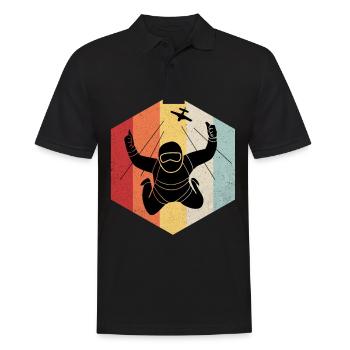 Parachuting - Men's Polo Shirt - black - Front - Kai (181cm)