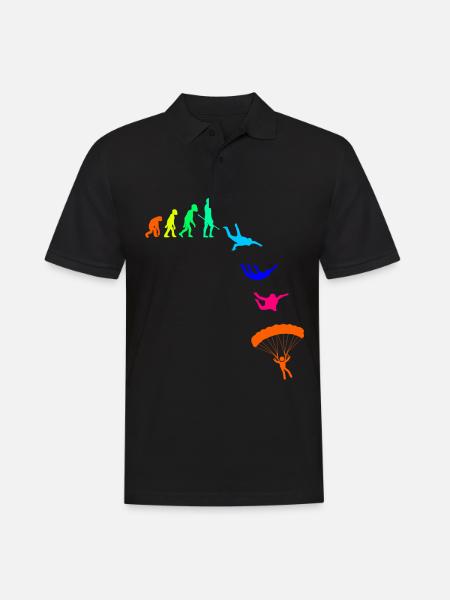 Parachute Parachuting Skydiving - Men's Polo Shirt - black