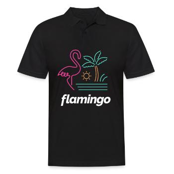 flamingo - Männer Poloshirt - Schwarz - Vorne - Kai (181cm)