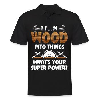 Wood joinery carpenter super power gift - Men's Polo Shirt - black - Front - Kai (181cm)