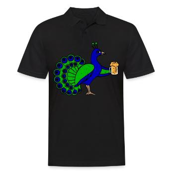 Chope de bière bière de paon cadeau de fête drôle de fête - Polo Homme - noir - Devant - Kai (181cm)