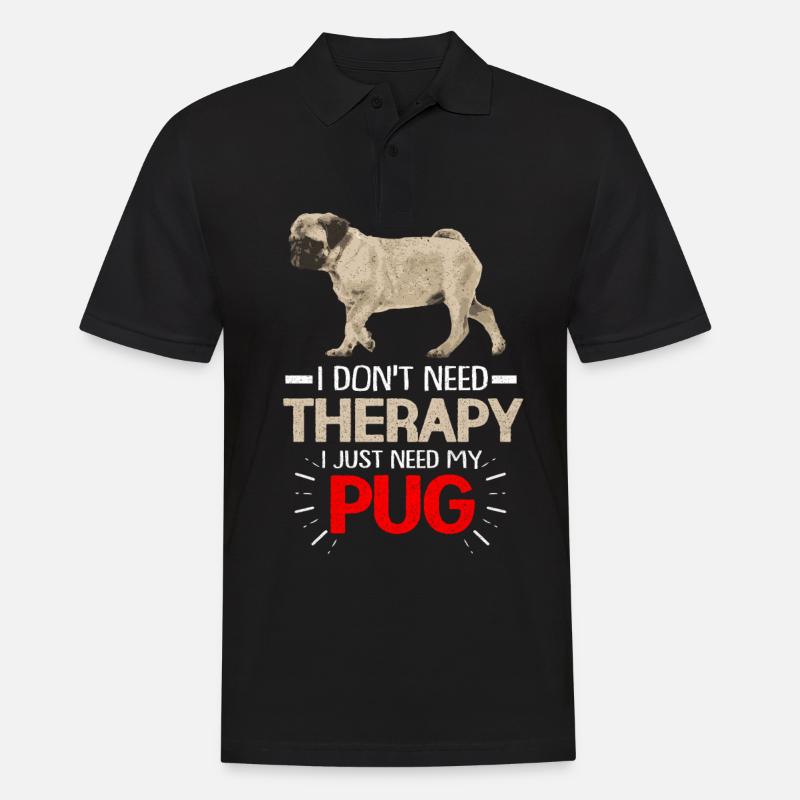 Mops - Männer Poloshirt - Schwarz