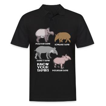 Tapir Danta Baird Zoo Animals Gift - Men's Polo Shirt - black - Front - Kai (181cm)