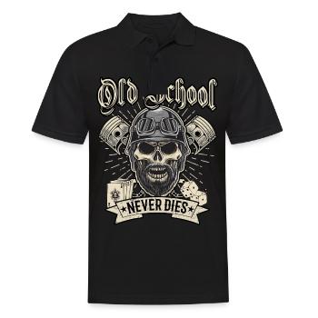 Old School Biker Chopper Motocycliste - Polo Homme - noir - Devant - Kai (181cm)