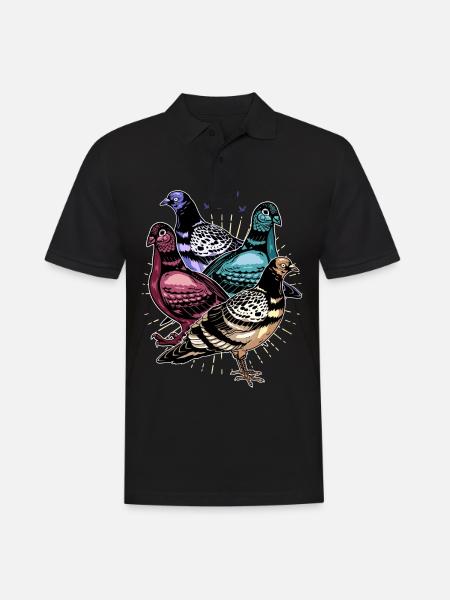 Pigeon Racing Pigeon Fancier Carrier Pigeon Turtle Dove - Men's Polo Shirt - black