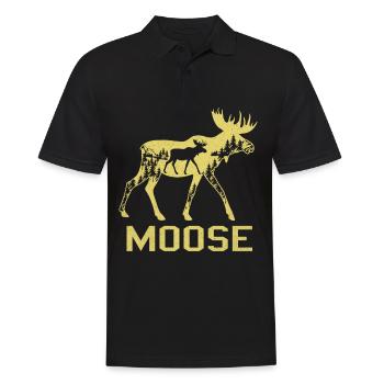 Elch - Männer Poloshirt - Schwarz - Vorne - Kai (181cm)