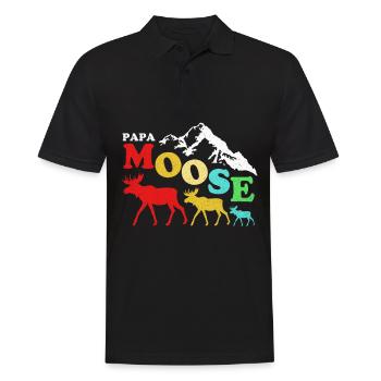 Elch - Männer Poloshirt - Schwarz - Vorne - Kai (181cm)