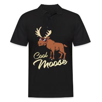 Elch - Männer Poloshirt - Schwarz - Vorne - Kai (181cm)