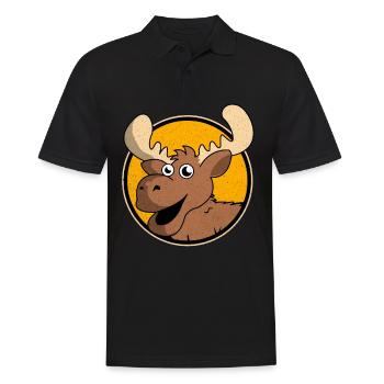 Elch - Männer Poloshirt - Schwarz - Vorne - Kai (181cm)