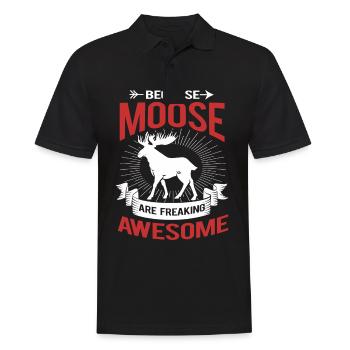 Elk Moose Deer Antler Reindeer Deer Gift - Men's Polo Shirt - black - Front - Kai (181cm)