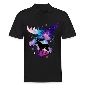 Elk Moose Deer Antler Reindeer Deer Gift - Men's Polo Shirt - black - Front - Kai (181cm)