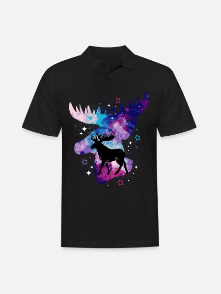 Elche Elche Cerf cerf renne cadeau de cerf - Polo Homme - noir