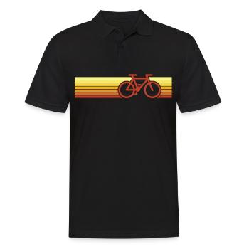 Cadeau de vélo de route et vélo de montagne rétro - Polo Homme - noir - Devant - Kai (181cm)