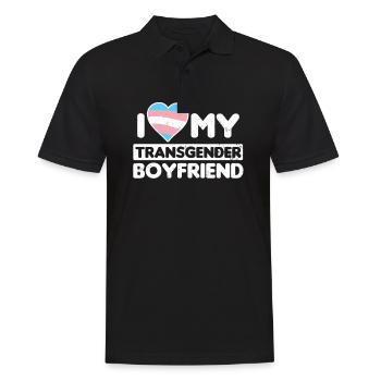 Transgender-Liebe mein Transgender-Freund-Geschenk - Männer Poloshirt - Schwarz - Vorne - Kai (181cm)