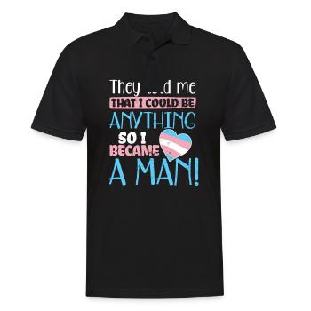 Transgender-Herz könnte ich alles Geschenk sein - Männer Poloshirt - Schwarz - Vorne - Kai (181cm)
