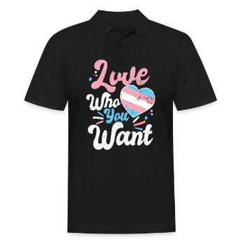 Transgender-Herz-Liebe, die Sie Geschenk wünschen - Männer Poloshirt - Schwarz - Vorne - Kai (181cm)