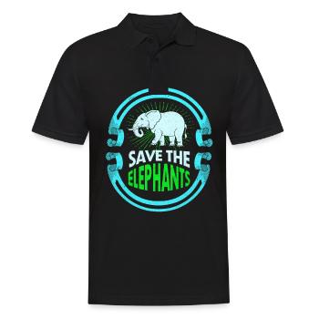 Elephant - Men's Polo Shirt - black - Front - Kai (181cm)