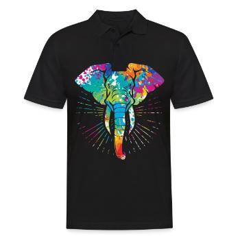 Elephant - Men's Polo Shirt - black - Front - Kai (181cm)