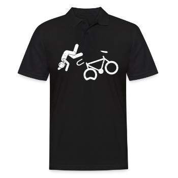 Lustiges Fahrradshirt Stunt Unfall Geschenk - Männer Poloshirt - Schwarz - Vorne - Kai (181cm)