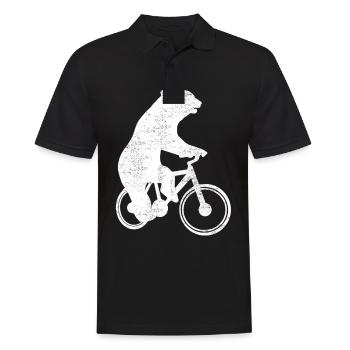 Bear bike funny Berlin Bern gift - Men's Polo Shirt - black - Front - Kai (181cm)