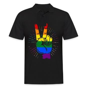 LGBT - Männer Poloshirt - Schwarz - Vorne - Kai (181cm)