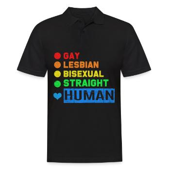 LGBT - Männer Poloshirt - Schwarz - Vorne - Kai (181cm)