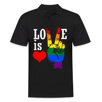 LGBT - Men's Polo Shirt - black - Front - Kai (181cm)
