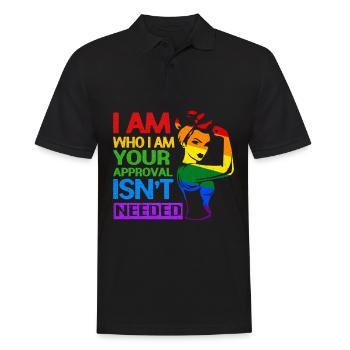 LGBT - Men's Polo Shirt - black - Front - Kai (181cm)