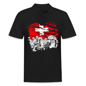 Schweiz Schweizer Militär Helvetia Geschenk - Männer Poloshirt - Schwarz - Vorne - Kai (181cm)