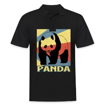 Panda - Männer Poloshirt - Schwarz - Vorne - Kai (181cm)