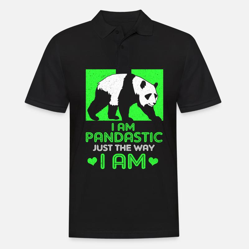 Panda - Männer Poloshirt - Schwarz
