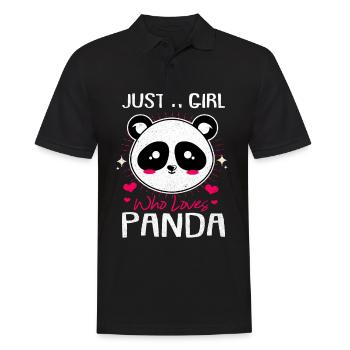 Panda - Männer Poloshirt - Schwarz - Vorne - Kai (181cm)