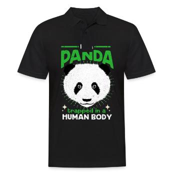 Panda - Männer Poloshirt - Schwarz - Vorne - Kai (181cm)