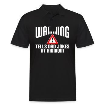 Warning. Tells dad jokes at random - Polo Homme - noir - Devant - Kai (181cm)