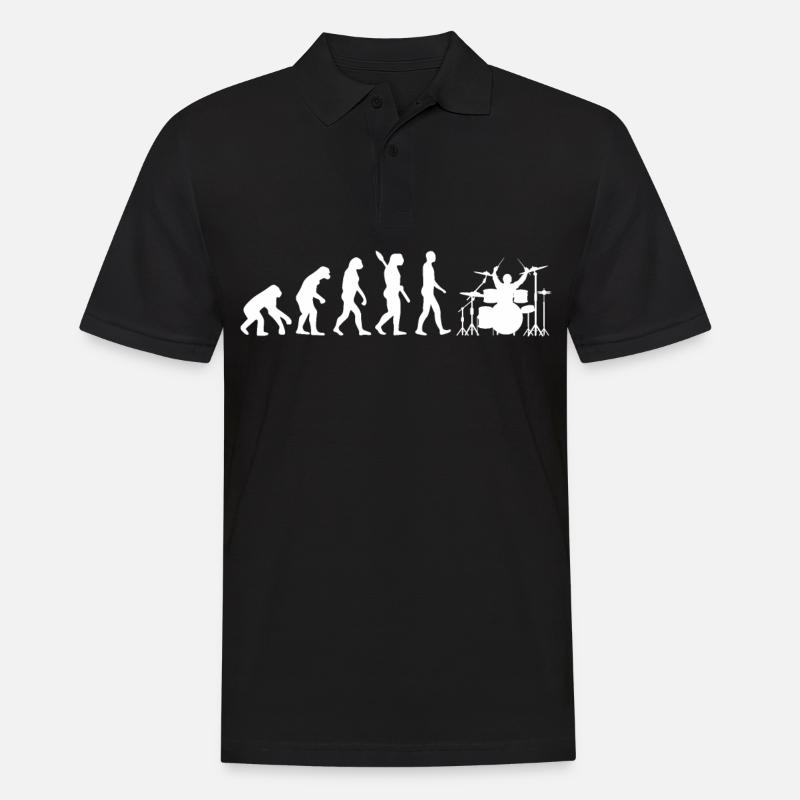 Drummer Schlagzeug Evolution Schlagzeuger Geschenk - Männer Poloshirt - Schwarz