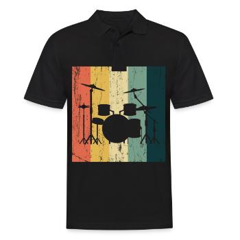 Drummer Raggae Percussion Schlagzeuger Geschenk - Männer Poloshirt - Schwarz - Vorne - Kai (181cm)