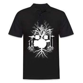 Drummer Schlagzeug Mit Natur Schlagzeuger Geschenk - Männer Poloshirt - Schwarz - Vorne - Kai (181cm)