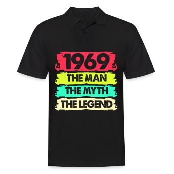 Geburtstag 50 Geschenk Geboren 1969 Fünfzig Bday - Männer Poloshirt - Schwarz - Vorne - Kai (181cm)