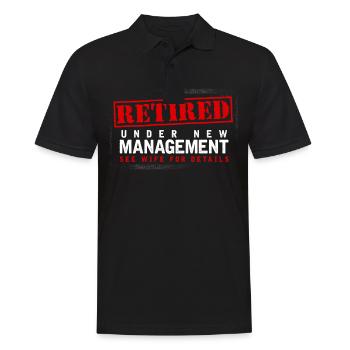 Retired Under New Management, Lake Wife for Details - Men's Polo Shirt - black - Front - Kai (181cm)