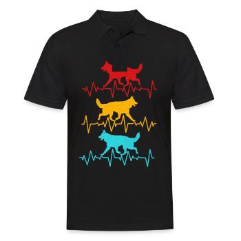 German Shepherd - Men's Polo Shirt - black - Front - Kai (181cm)