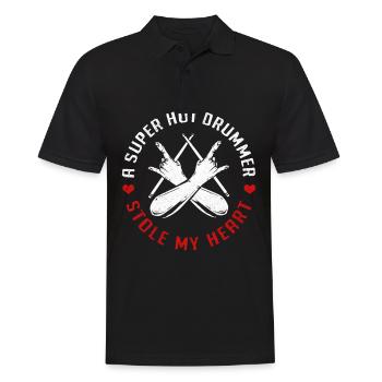 Percussion - Men's Polo Shirt - black - Front - Kai (181cm)