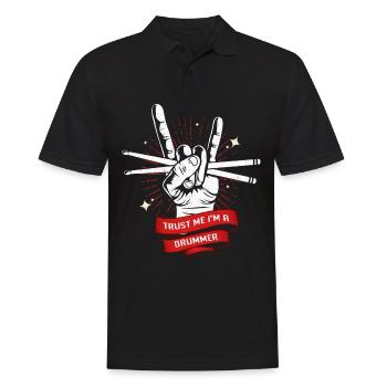 Percussion - Men's Polo Shirt - black - Front - Kai (181cm)