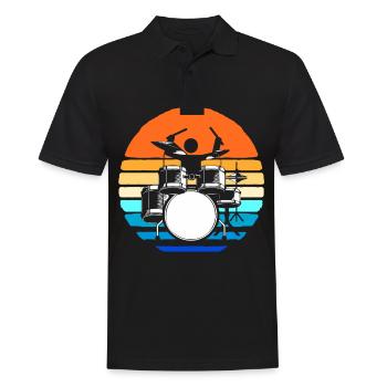 Batteur Batteur Drummer Musique Instrument Tambour Band - Polo Homme - noir - Devant - Kai (181cm)