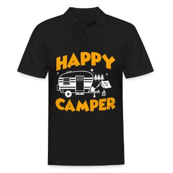 Camping - Men's Polo Shirt - black - Front - Kai (181cm)