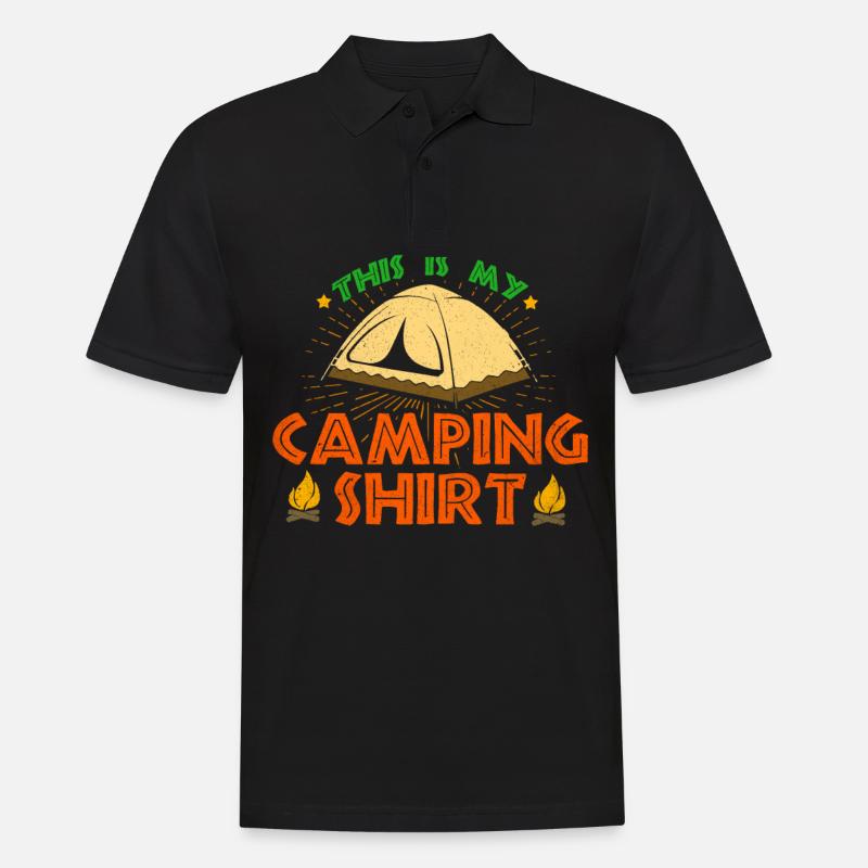 Camping - Männer Poloshirt - Schwarz